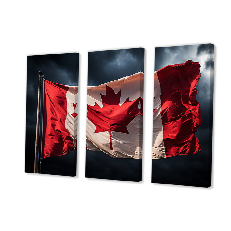 Canada Canadian Pride I On Canvas 3 Pieces Print